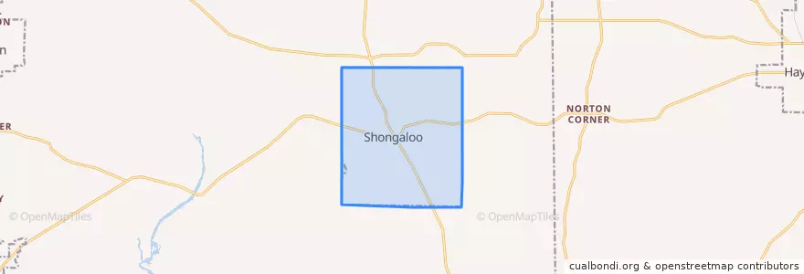 Mapa de ubicacion de Shongaloo.