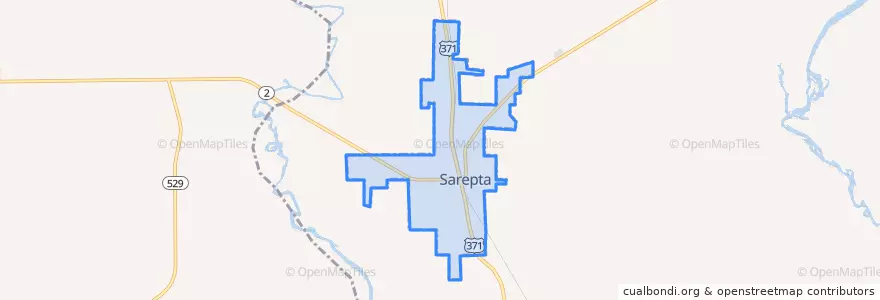 Mapa de ubicacion de Sarepta.