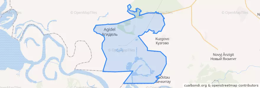 Mapa de ubicacion de городской округ Агидель.