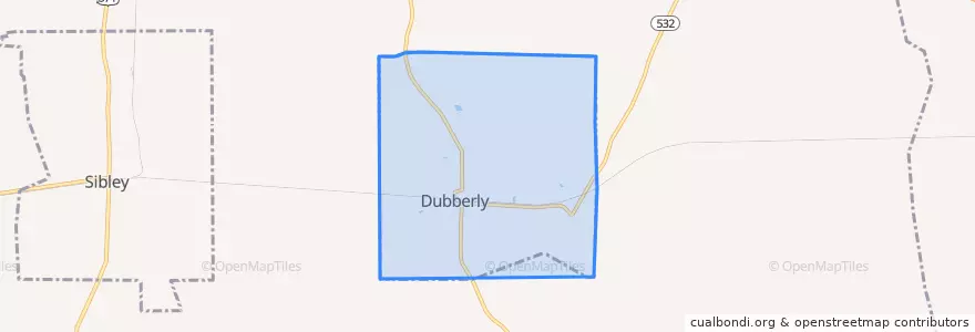 Mapa de ubicacion de Dubberly.