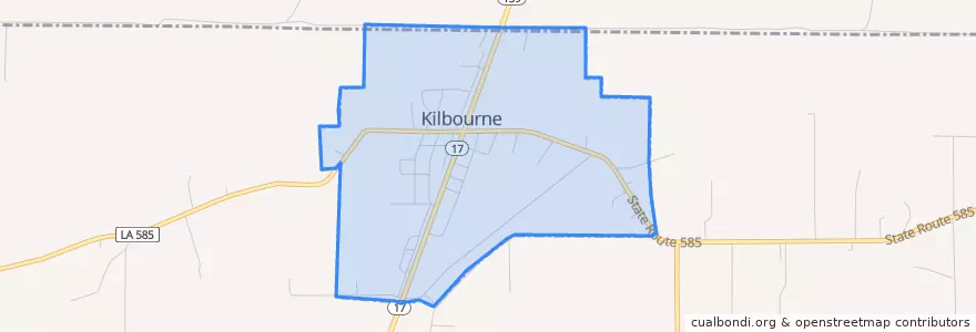 Mapa de ubicacion de Kilbourne.