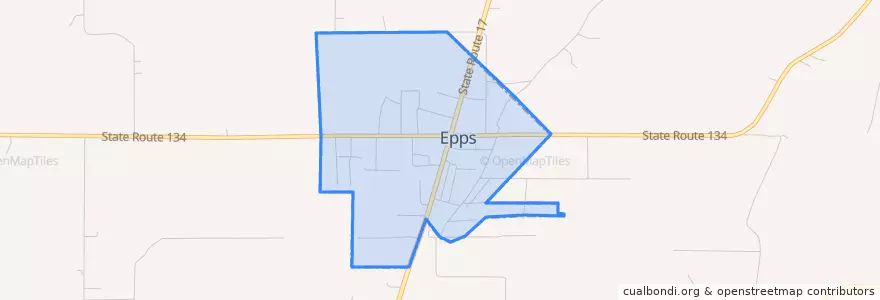 Mapa de ubicacion de Epps.