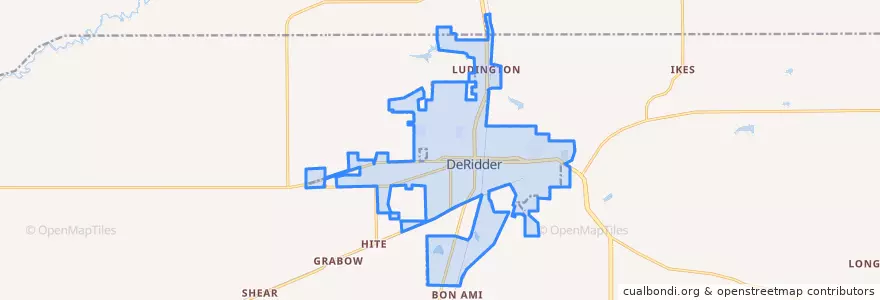 Mapa de ubicacion de DeRidder.