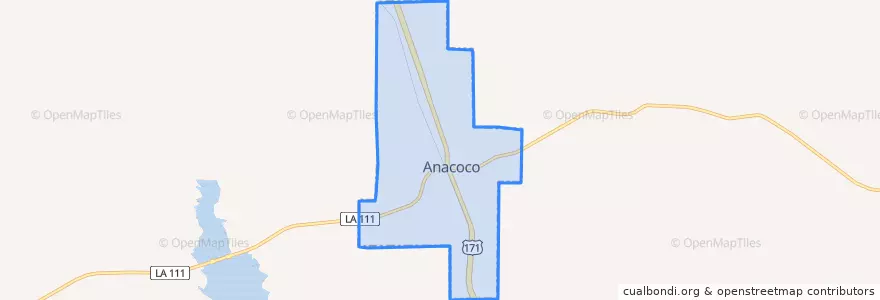 Mapa de ubicacion de Anacoco.