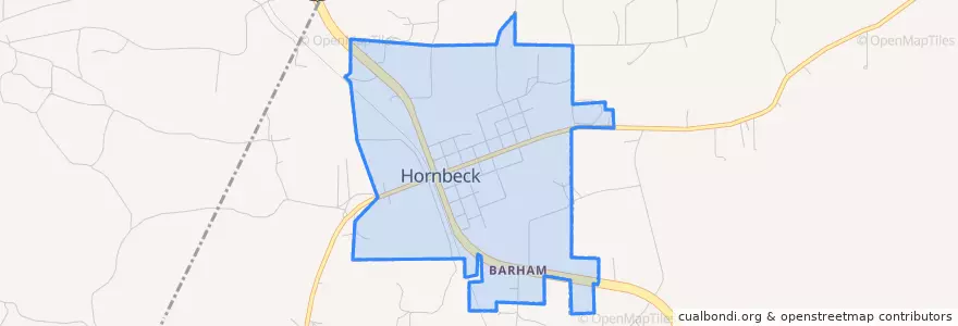 Mapa de ubicacion de Hornbeck.