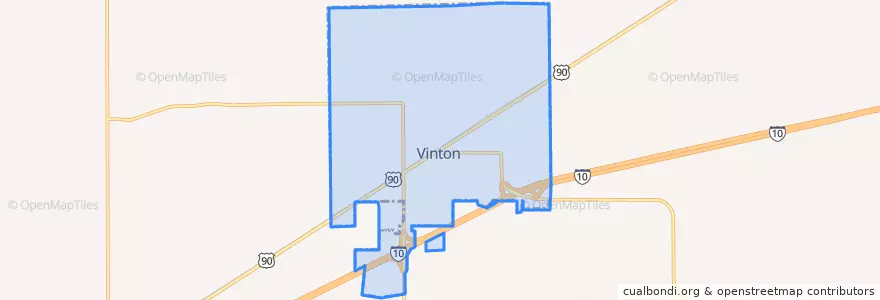 Mapa de ubicacion de Vinton.