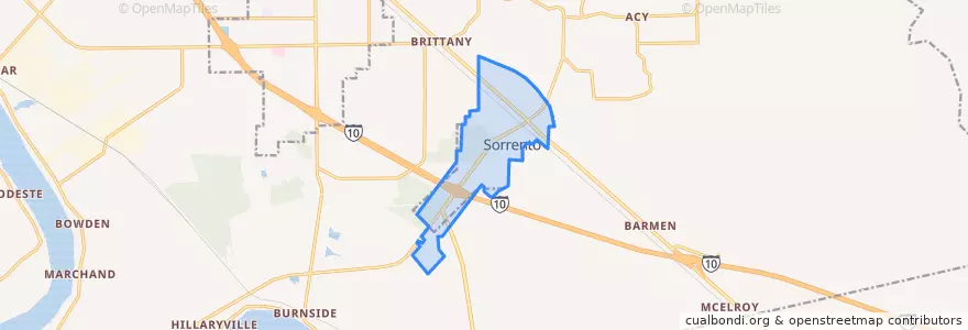 Mapa de ubicacion de Sorrento.