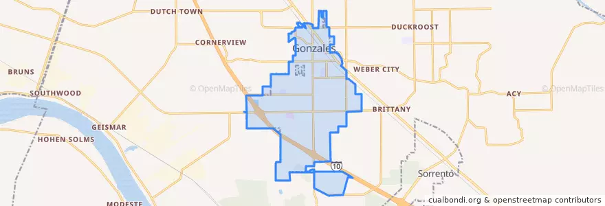 Mapa de ubicacion de Gonzales.