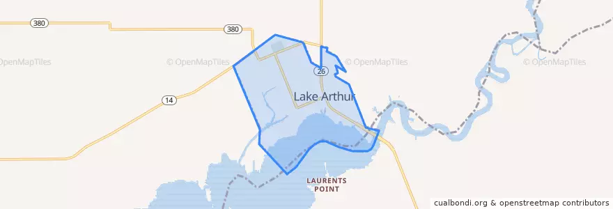 Mapa de ubicacion de Lake Arthur.