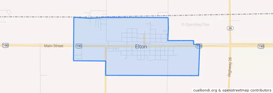Mapa de ubicacion de Elton.