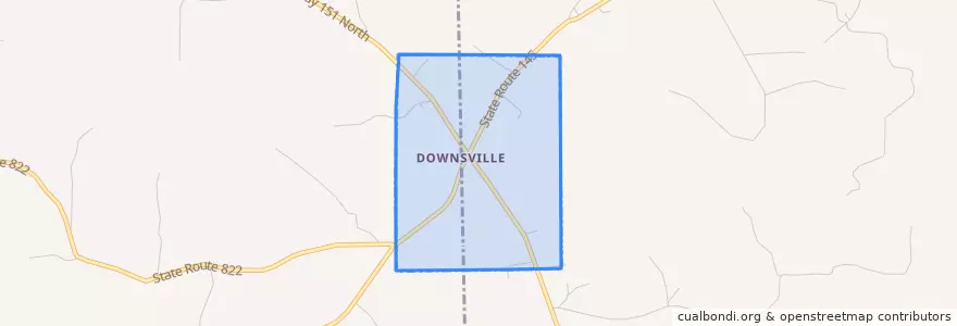 Mapa de ubicacion de Downsville.