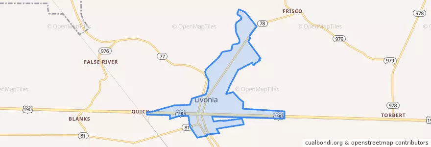 Mapa de ubicacion de Livonia.