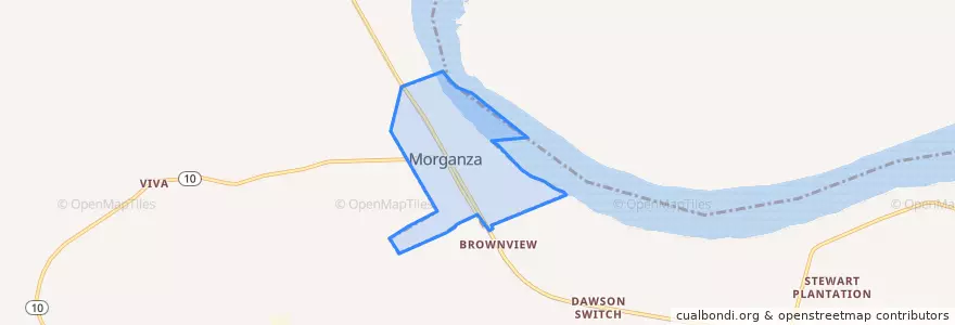 Mapa de ubicacion de Morganza.