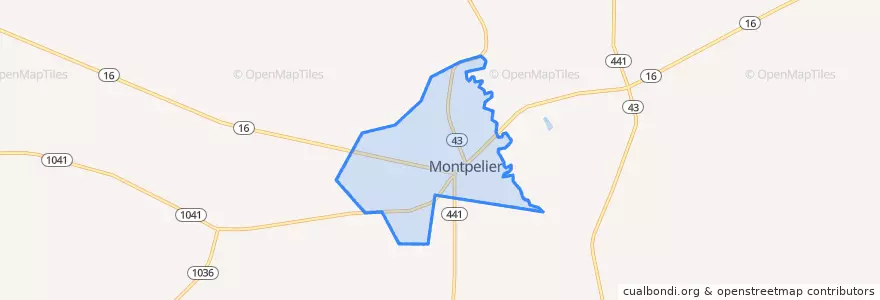 Mapa de ubicacion de Montpelier.
