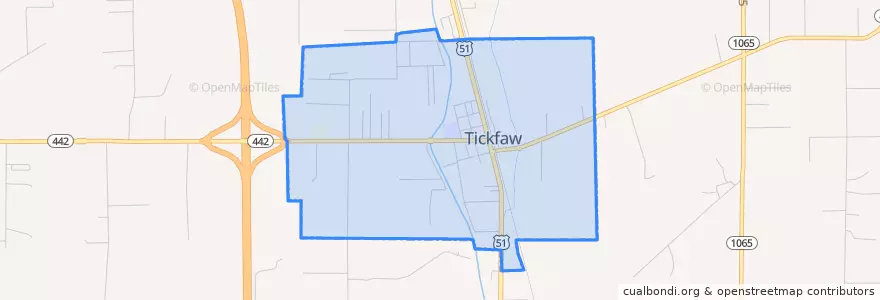 Mapa de ubicacion de Tickfaw.