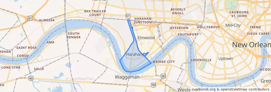 Mapa de ubicacion de Harahan.