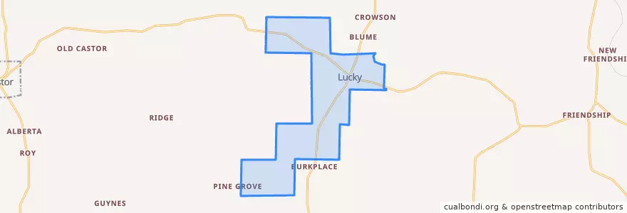 Mapa de ubicacion de Lucky.