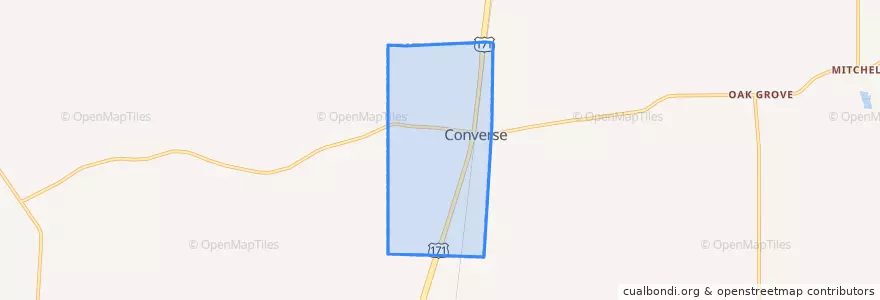 Mapa de ubicacion de Converse.