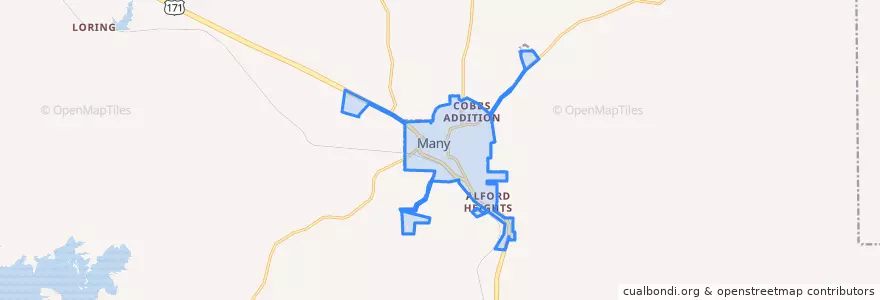 Mapa de ubicacion de Many.