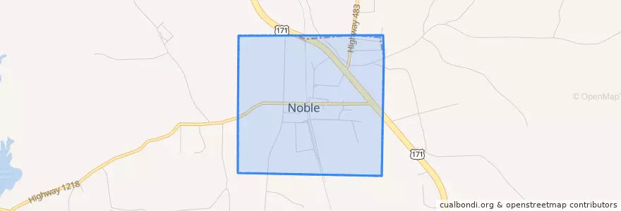 Mapa de ubicacion de Noble.