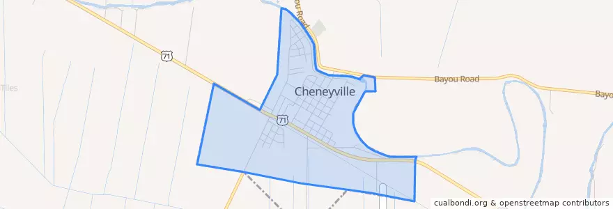 Mapa de ubicacion de Cheneyville.