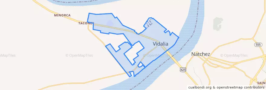 Mapa de ubicacion de Vidalia.