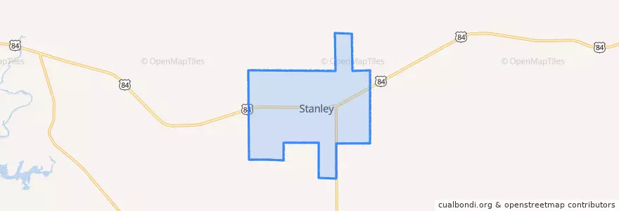 Mapa de ubicacion de Stanley.