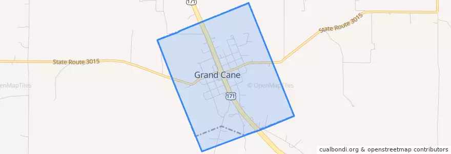Mapa de ubicacion de Grand Cane.