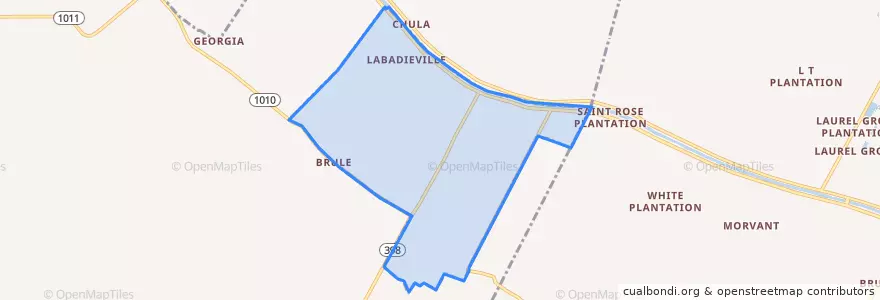Mapa de ubicacion de Labadieville.