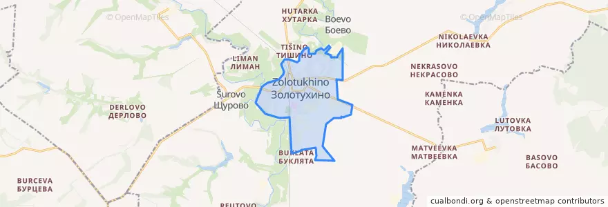 Mapa de ubicacion de Золотухино.