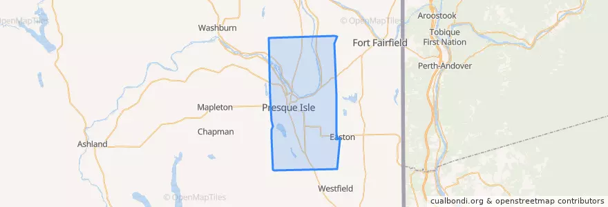 Mapa de ubicacion de Presque Isle.