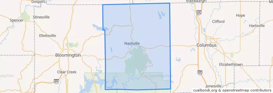 Mapa de ubicacion de Brown County.