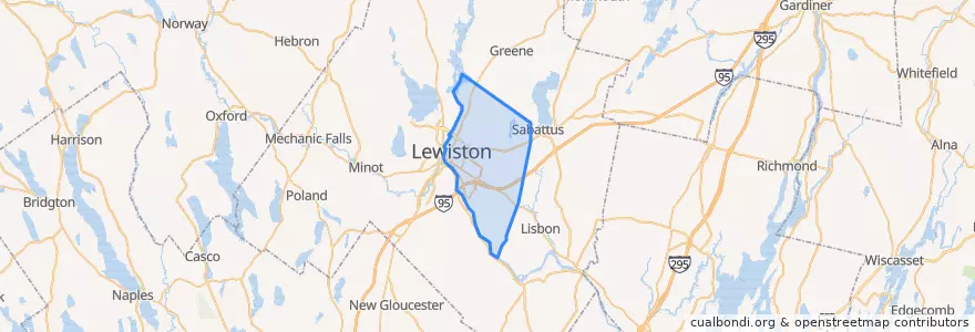 Mapa de ubicacion de Lewiston.