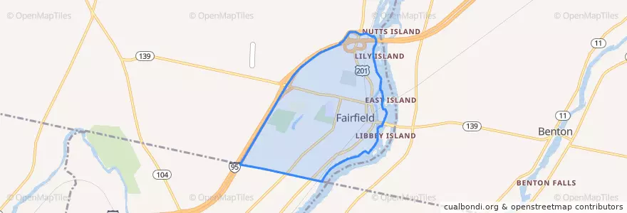 Mapa de ubicacion de Fairfield.