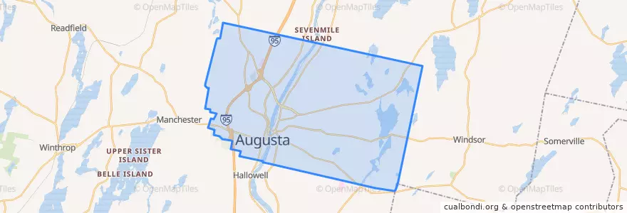 Mapa de ubicacion de Augusta.
