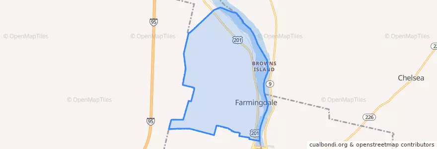 Mapa de ubicacion de Farmingdale.