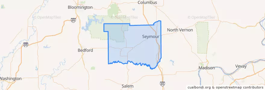 Mapa de ubicacion de Jackson County.