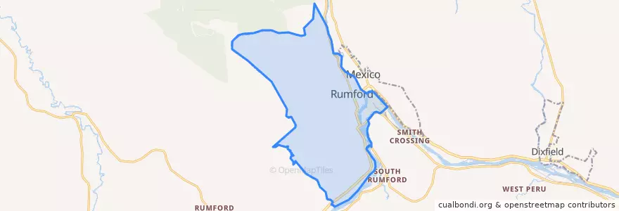 Mapa de ubicacion de Rumford.