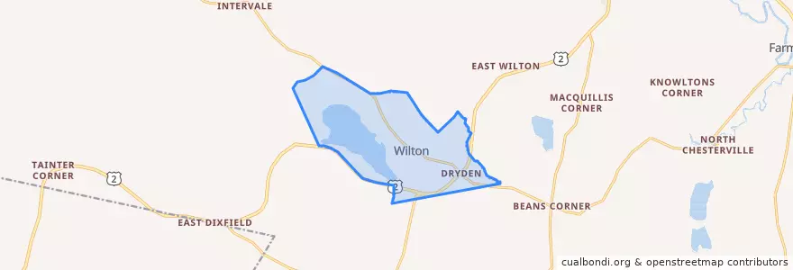 Mapa de ubicacion de Wilton.
