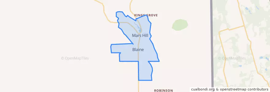 Mapa de ubicacion de Mars Hill-Blaine.