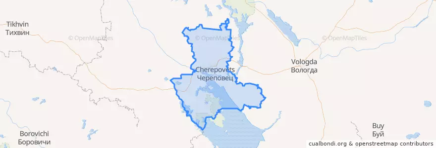 Mapa de ubicacion de チェレポヴェツ地区.