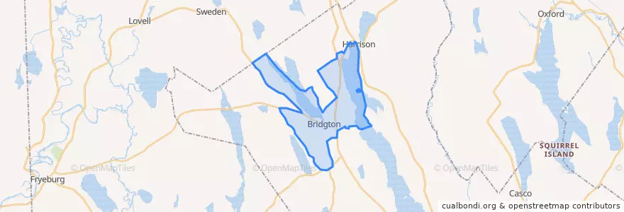 Mapa de ubicacion de Bridgton.