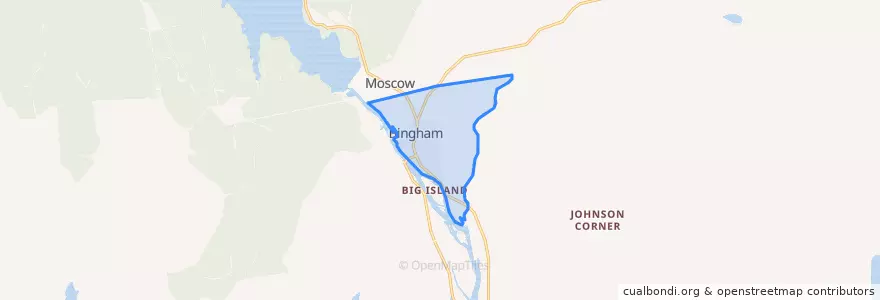 Mapa de ubicacion de Bingham.