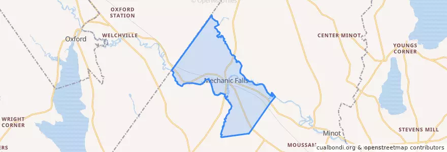 Mapa de ubicacion de Mechanic Falls.
