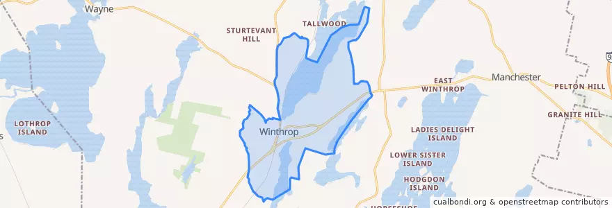 Mapa de ubicacion de Winthrop.