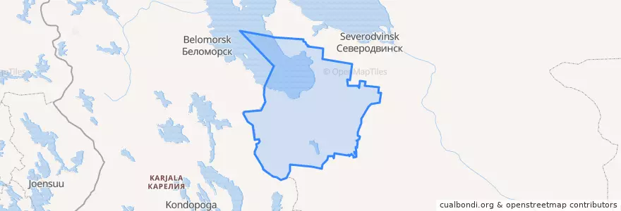Mapa de ubicacion de Онежский район.