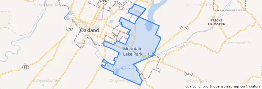 Mapa de ubicacion de Mountain Lake Park.