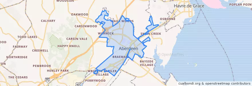 Mapa de ubicacion de Aberdeen.