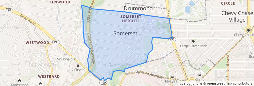 Mapa de ubicacion de Somerset.