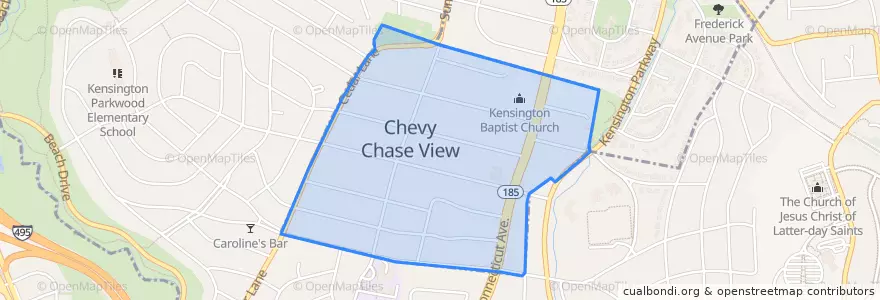 Mapa de ubicacion de Chevy Chase View.